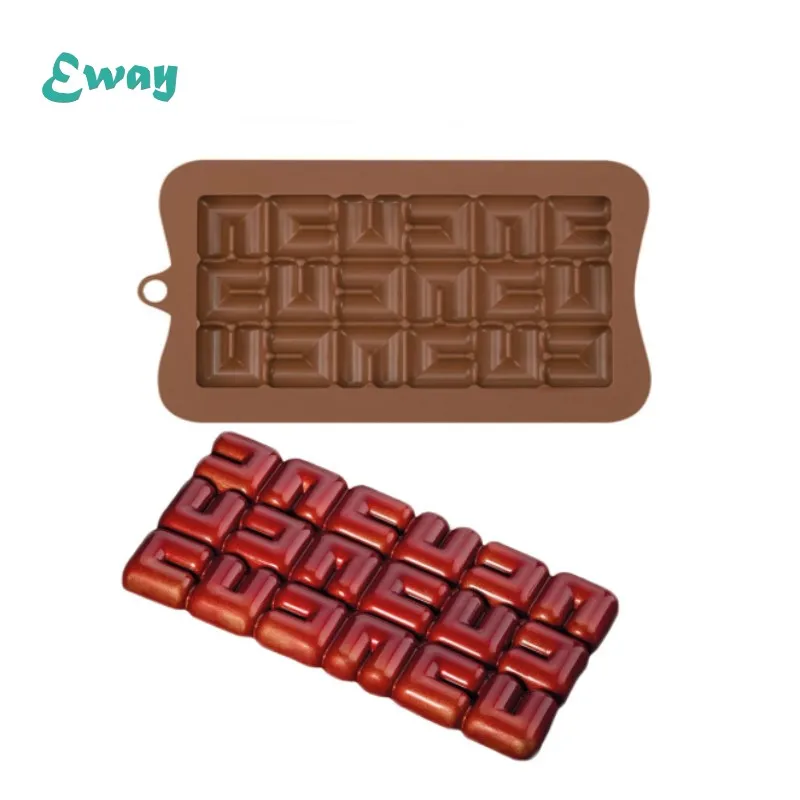 Amazon Hot Sale Rectangle Break-apart Silicone Chocolate Mold, chiclete