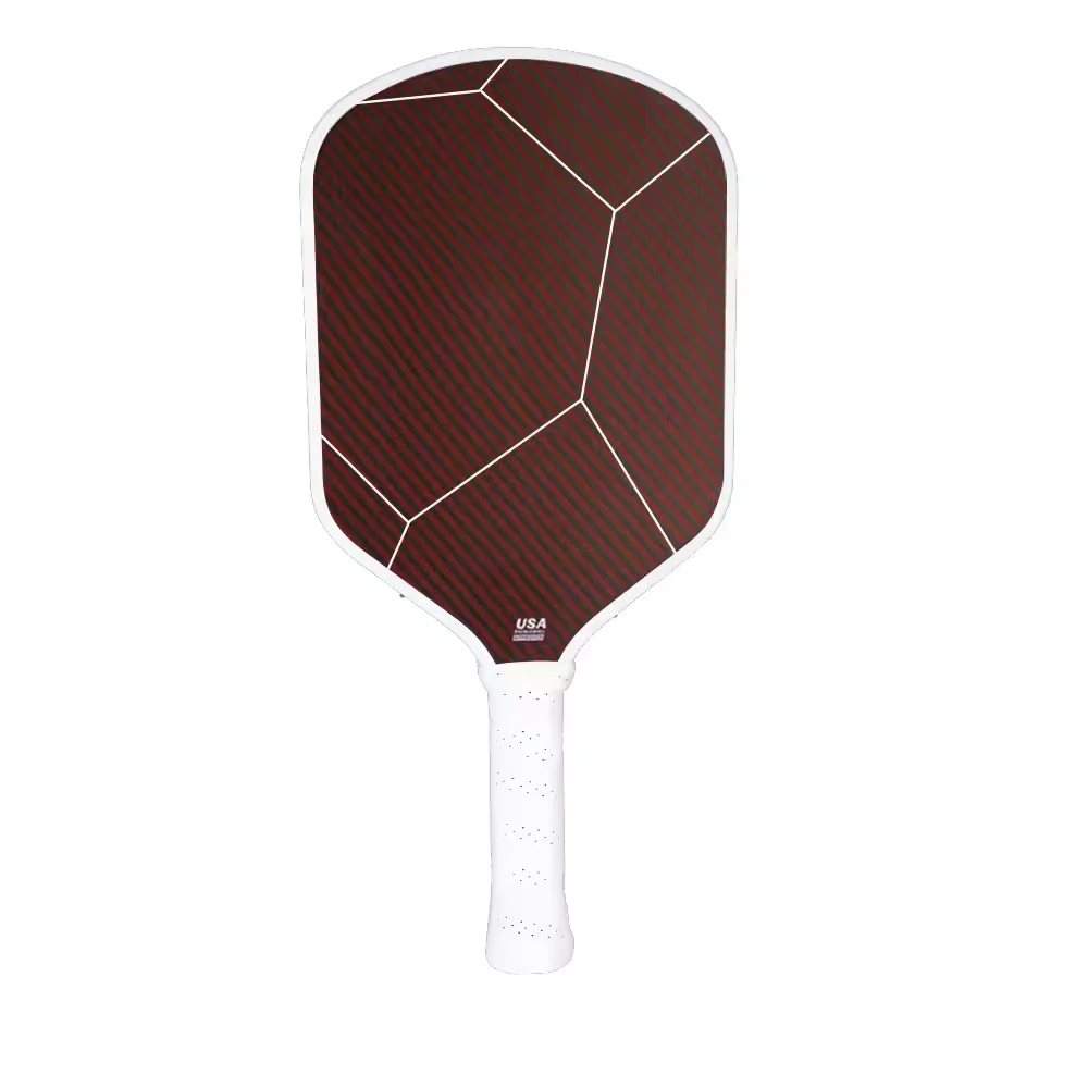 The popular 16.3in red aramid kevier Pickleball paddle thermoformed Unibody 16mm rough surface PP honeycomb core
