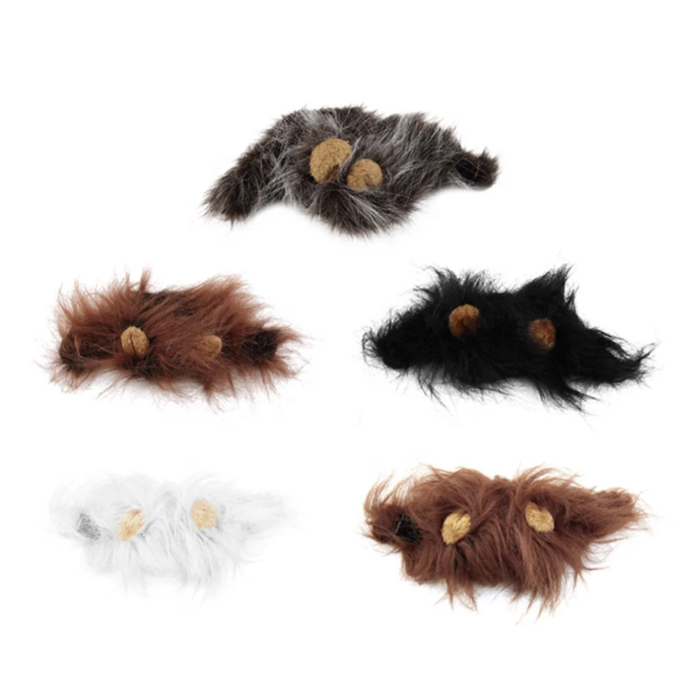 Hot Pet Cat Dog Emulation Lion Hair Mane Ears Head Autumn Winter Dress Up Costume Muffler Scarf