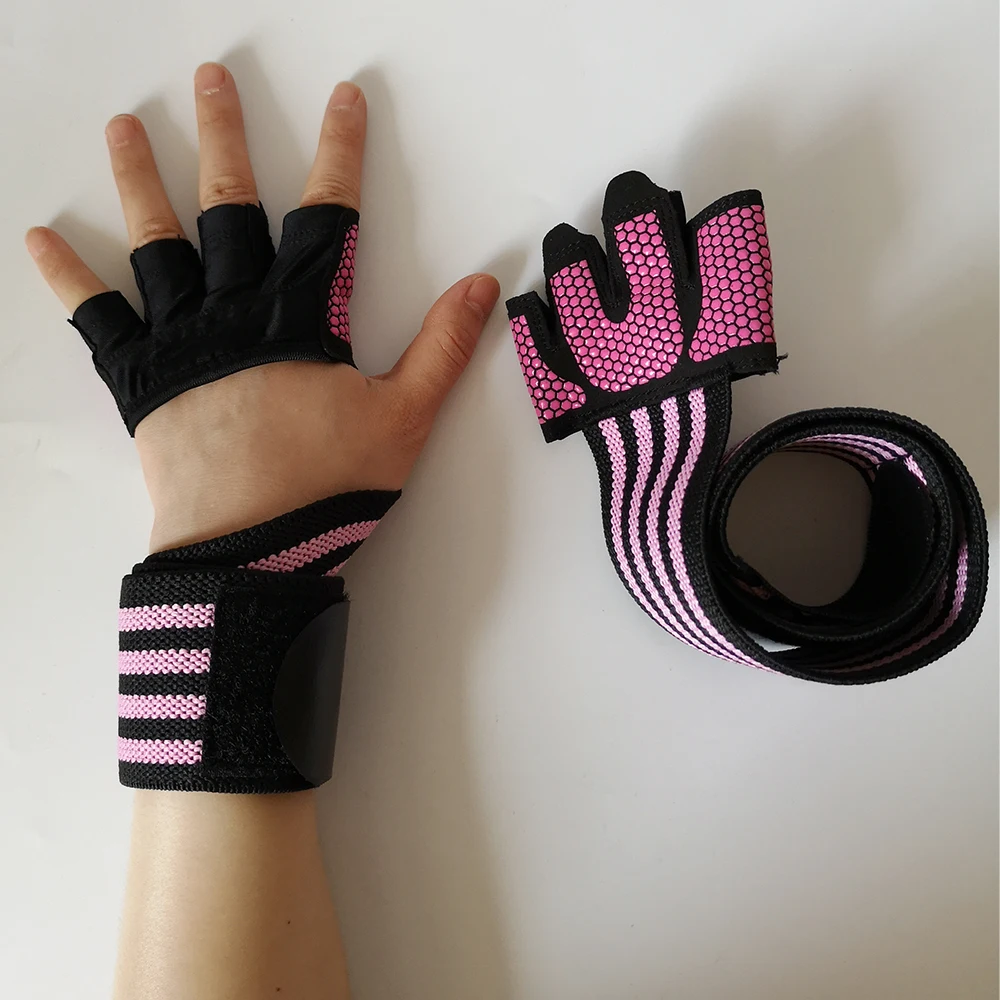 New Style Women Weight Lifting Workout Gloves with Wrist Wrap