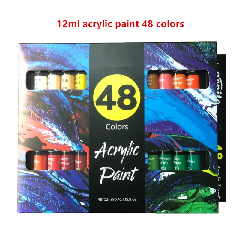 Custom quality Acrylic Paint set 24 60 Colors 2oz 12/22/60/75/500ml Rich Pigmented non toxic Acrylic Paints for artist student