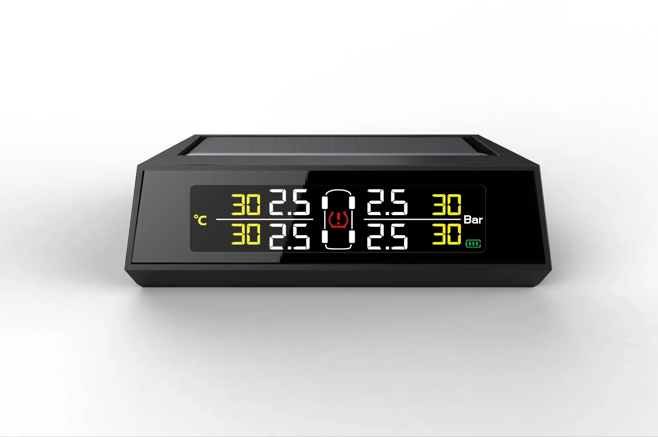 Solar TPMS for cars  Internal and external Tire Pressure Monitoring System and temperature in real time