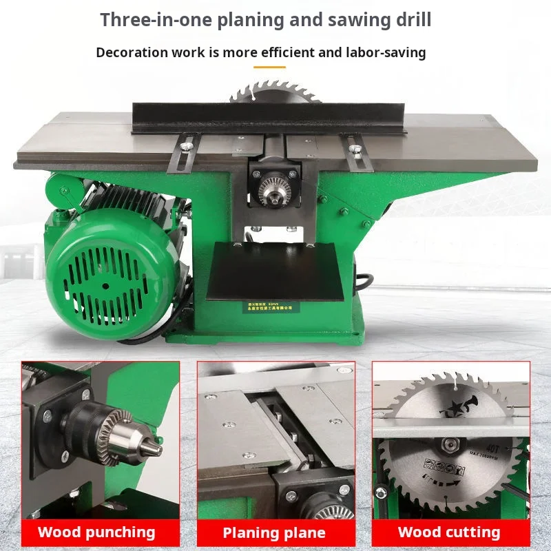 The YM120 Tabletop Electric Multifunctional Woodworking Planer Has a Planing Width of 120mm. Woodworking Machinery