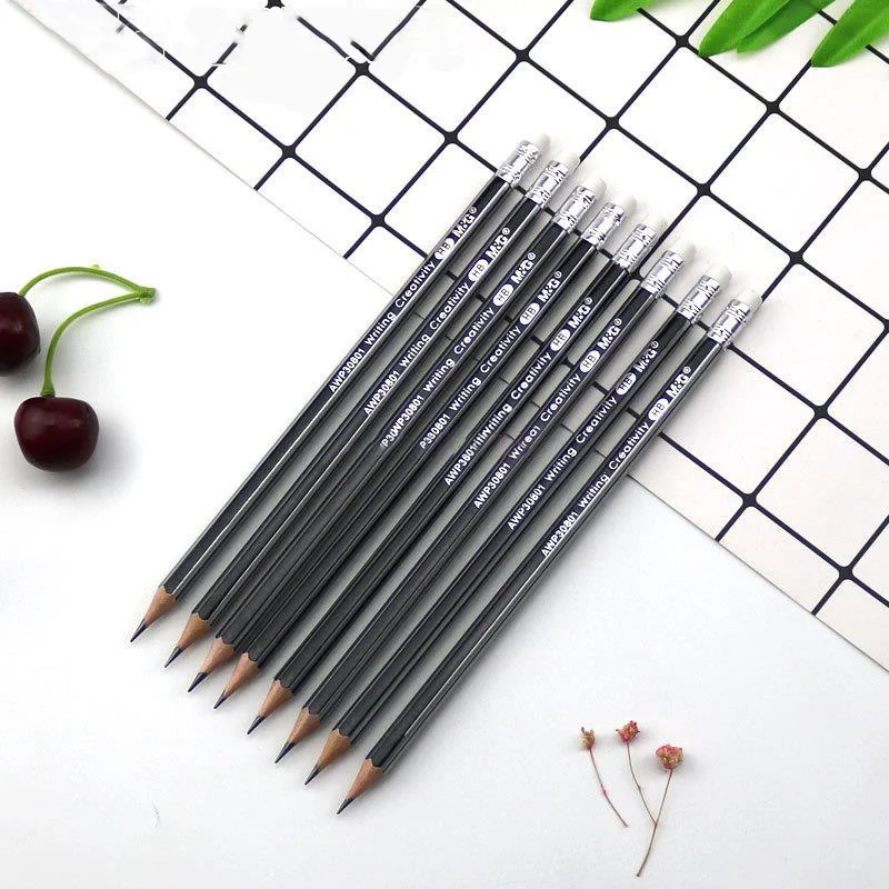 Red Black Draw Bar Red Rod Wood Hb Pencil Classic Cover Red Drawing Sketch Pencil School Supply Pencil