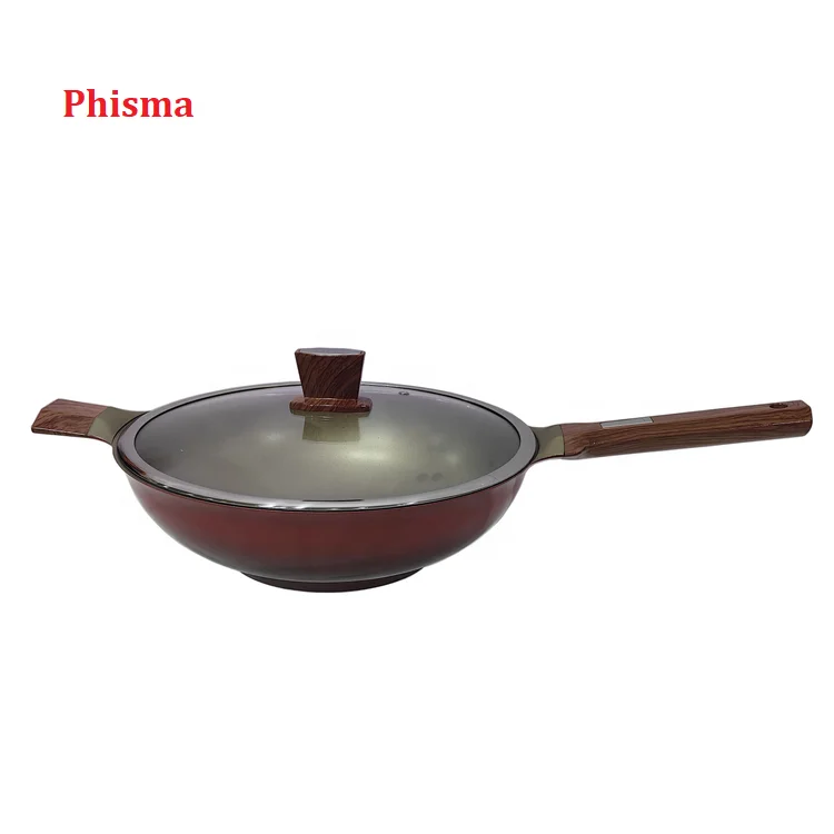 Hot Sale Kitchen Aluminum Cooking Wok Pan Non Stick Titanium Coating Factory Wholesale