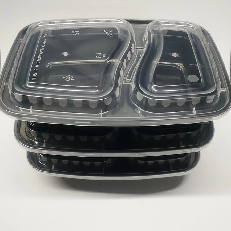 Factory Supply Disposable Microwavable Transparent Plastic Meal Prep Containers
