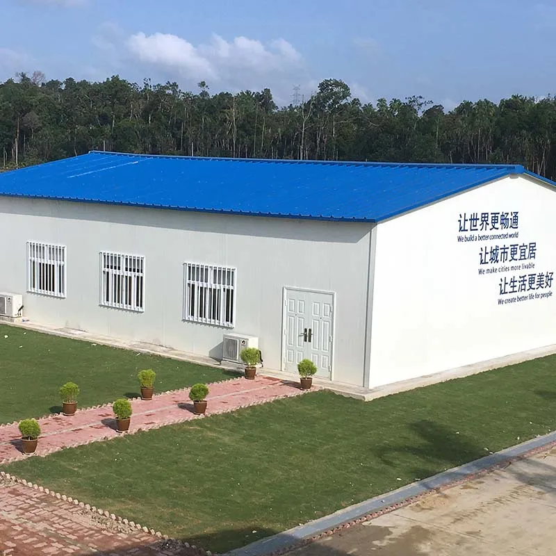 Economical eps sandwich panel light steel movable T type prefabricated building houses for project construction