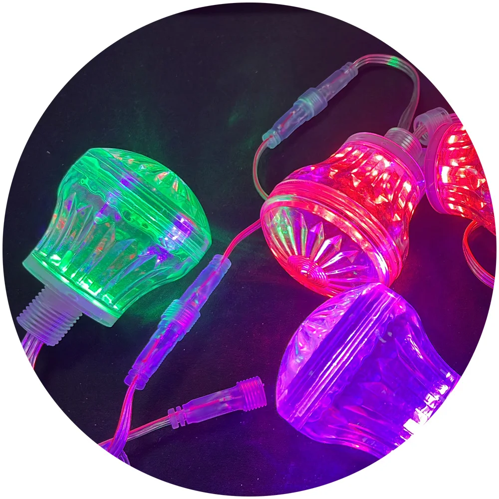 Turbo light RGB 18MM DC12V 60mm mushroom high les led amusement pixel light for Amusement park ride decoration