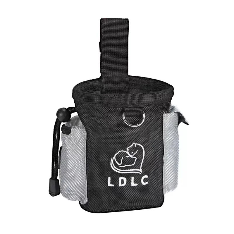 Custom logo luxury durable personalised waterproof waxed canvas pet walking snack dog treat bag training pouch with waist belt