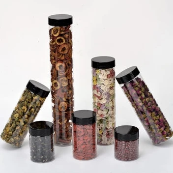 Spot wholesale of 55-caliber PET food jars. Transparent and sealed food packaging jars for grains, flower tea and biscuits