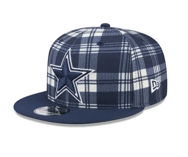 2024 Good quality And Hot Sales Outdoor wearing Football Teams Sports Snapback Hats All Season Black White Blue Cowboys Hat