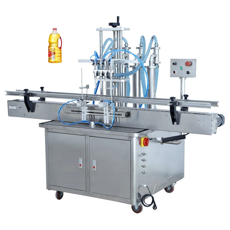 
4 Nozzles Filling Line linear automatic Coke Sprite Pomegranate Juice liquid food oil plastic bottle filler machinery 