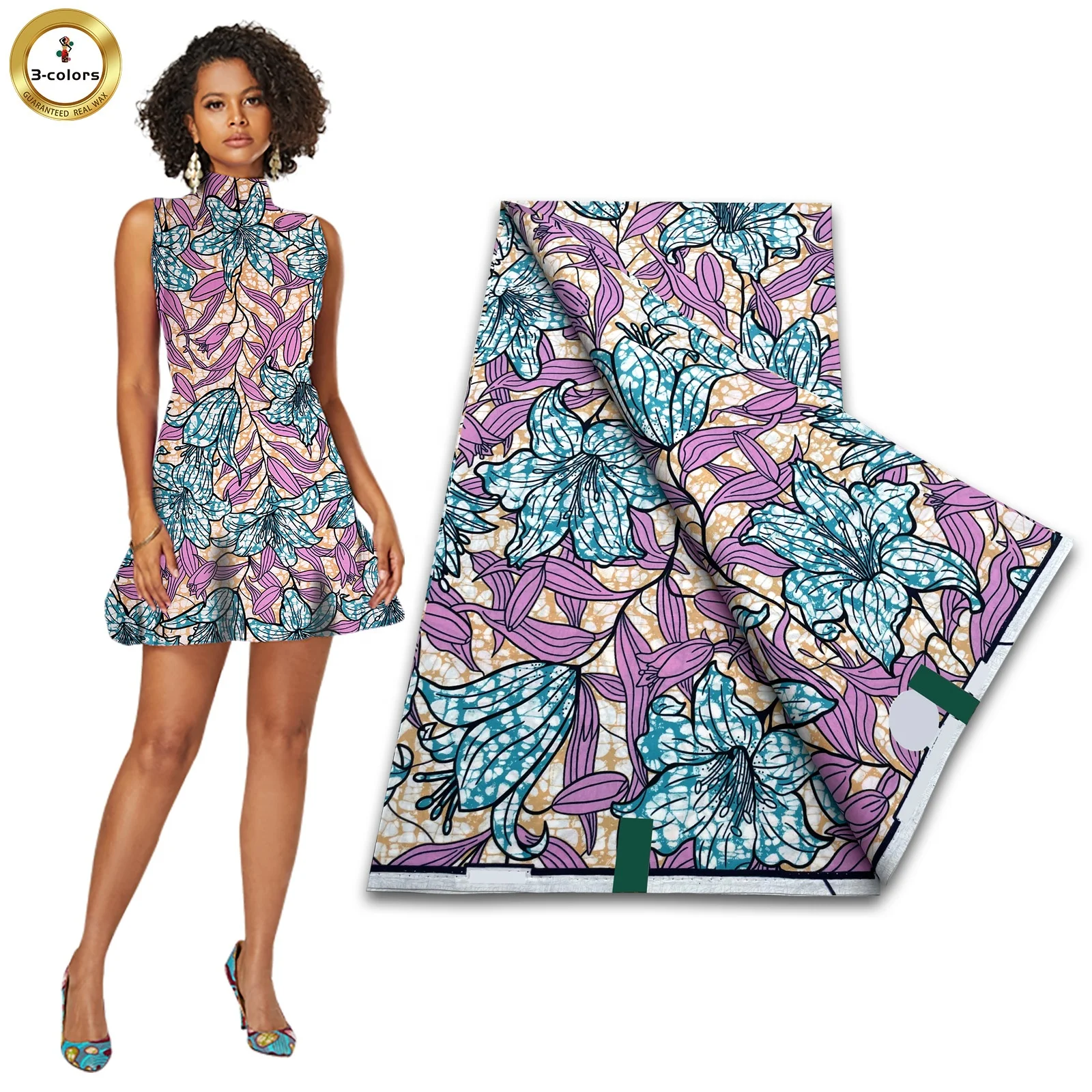 Фабричная продукция высококачественные африканские ткани из 100% хлопка с восковым принтом