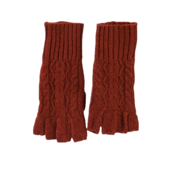 Теплые вязаные рукавицы на половину пальца, простые зимние рукавицы