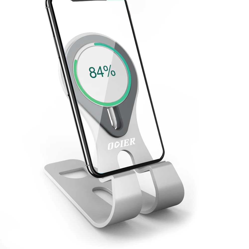 New desk cell phone holder 3mm aluminum metal desktop magsaf wireless charger Magnetic phone stand holder for MagSafe Charger