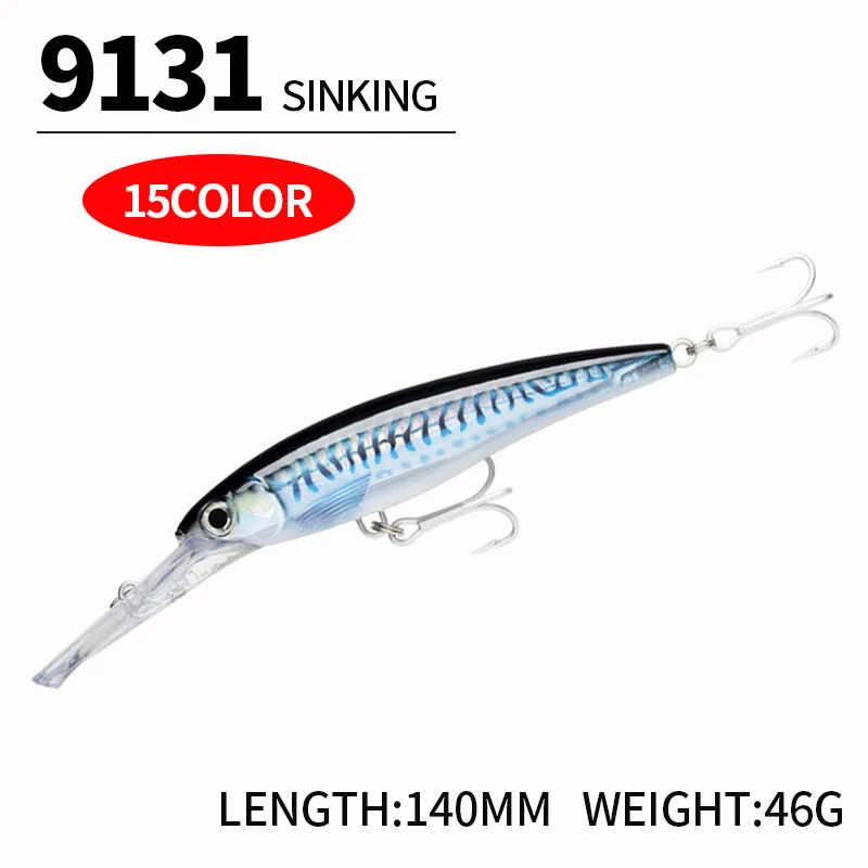 Hot Selling140mm 46.7g Hard High Quality Swim Bait Sinking  spanish mackerel Minnow Fishing Lure