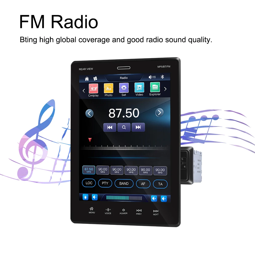 Android Auto Car Stereo Radio 9.5' Vertical Screen Car Radio For Tesla Style D-Play MP5 Car Player BT FM TF USB