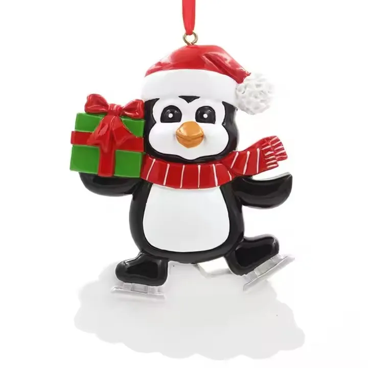 High White Penguin Resin Home Ornament Lovely Christmas Hanging Decor Tree Family Style Christmas Tree Hanging Decoration