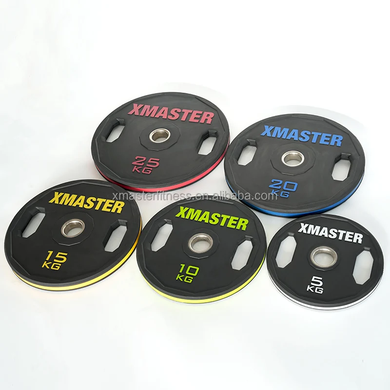 Xmaster Barbell Weight Plate Rubber Cover Barbell Grip Plates for Strength Training