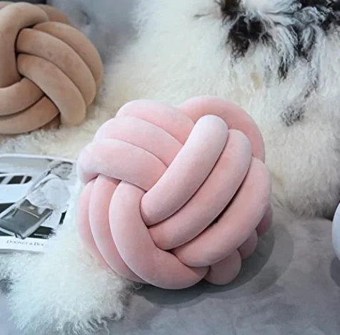 Plush Modern Home Decoration Cuddle Ball Sofa Bed Round Knot Ball Cushion Household Throw Pillow