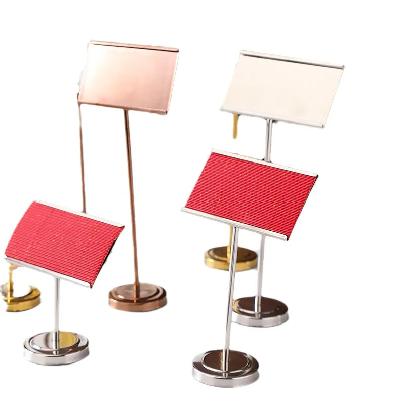 Wholesale Restaurant Menu Card Holder Wedding Party Desk Name Card Gold Wire Card Stand Small Metal Table Number Holder