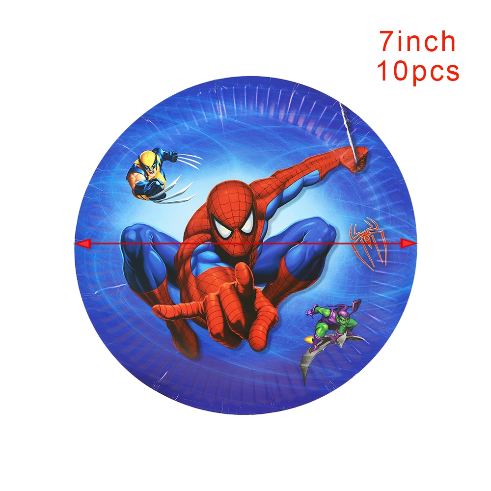 Spider man Party supplies Set Box Napkins Plates Tablecloth Cups Knives Forks Spoons Spiderman Birthday Party Decoration Kids