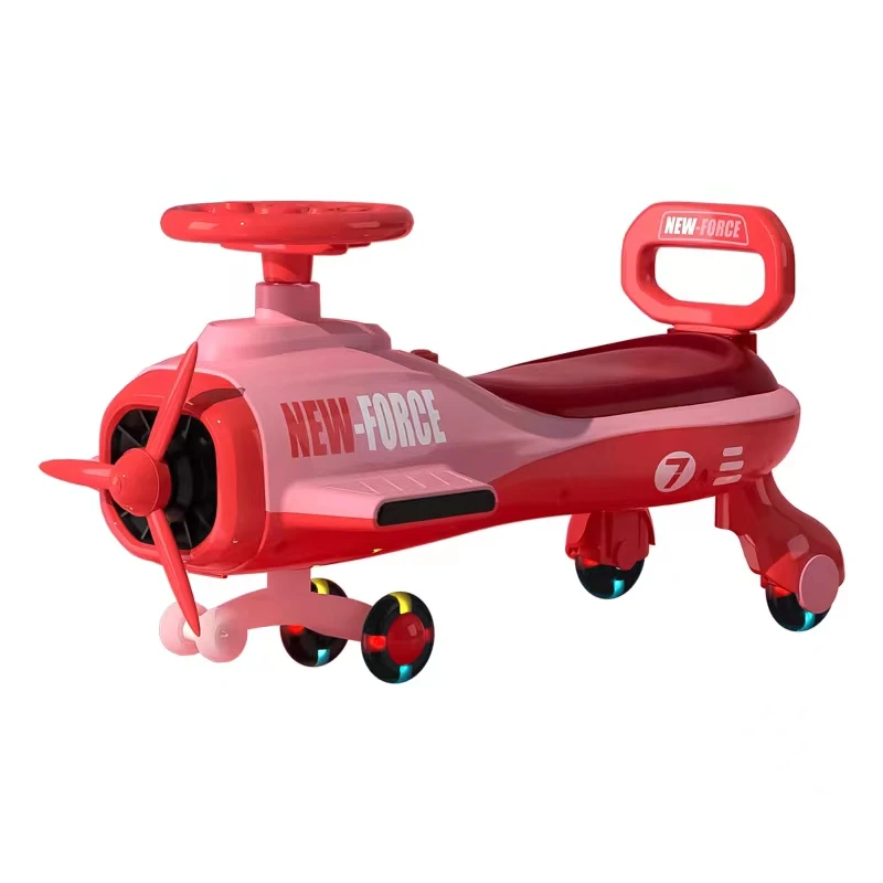 children twist car new safety aircraft swing car colorful lights music wiggle car with flash wheel