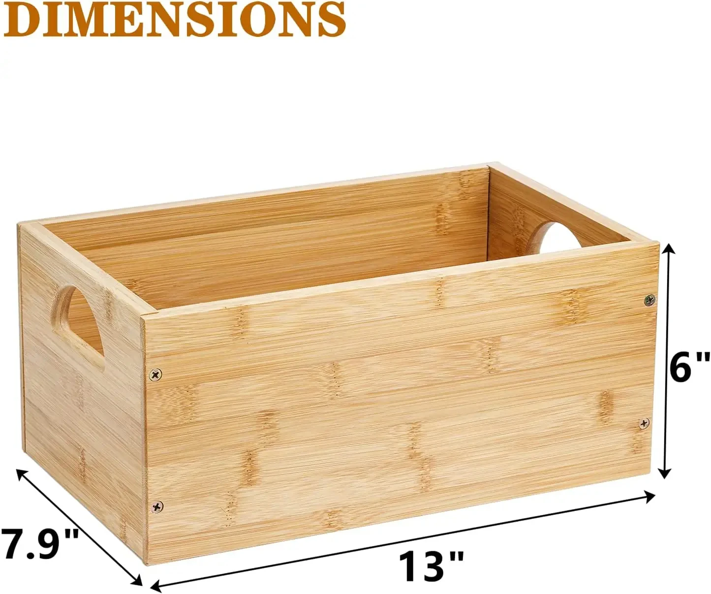 Bamboo Crafts Wood Product Storage Bin Wooden Crate Box Organizer Cube Container with Handle for Bathroom Decor