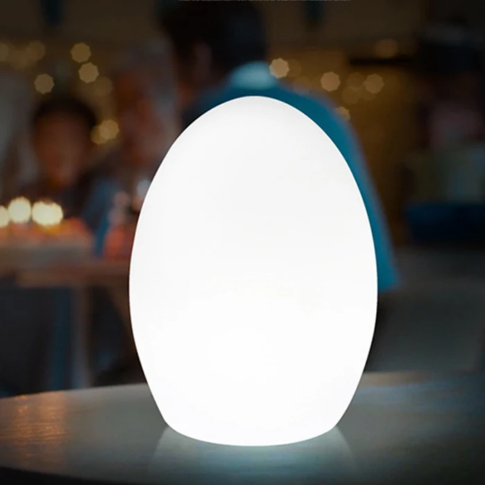 Portable Cordless Led Night Lights Hotel Coffee Tabletop Decorative New Modern Mini Egg Shape Restaurant Led Table Light Lamp