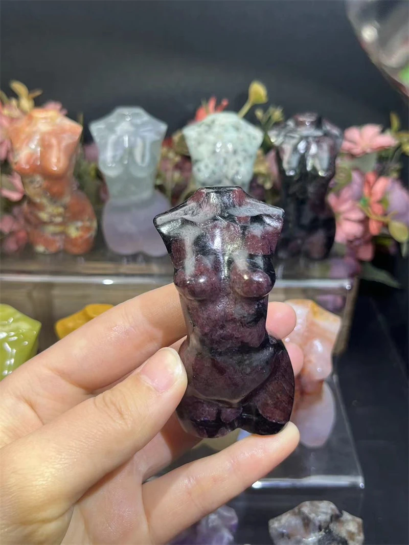 Wholesale healing crystals carvings natural crystal lady body crystal models for healing