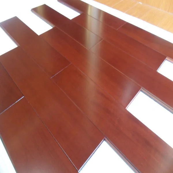 UV Coating Natural Color African Mahogany Solid Parquet Wood Flooring