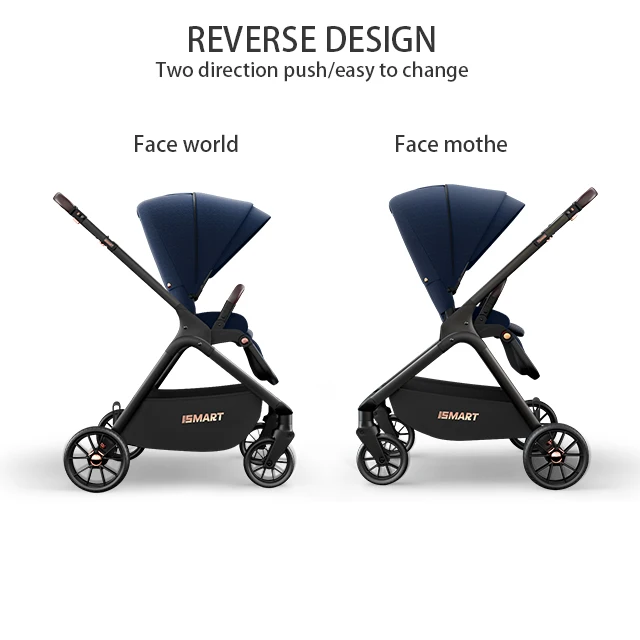 Smart Stroller Hot sell luxury 3-in-1 stroller with Car Seat Pram Reversible Bassinet OEM Easy Clean Grey Frame