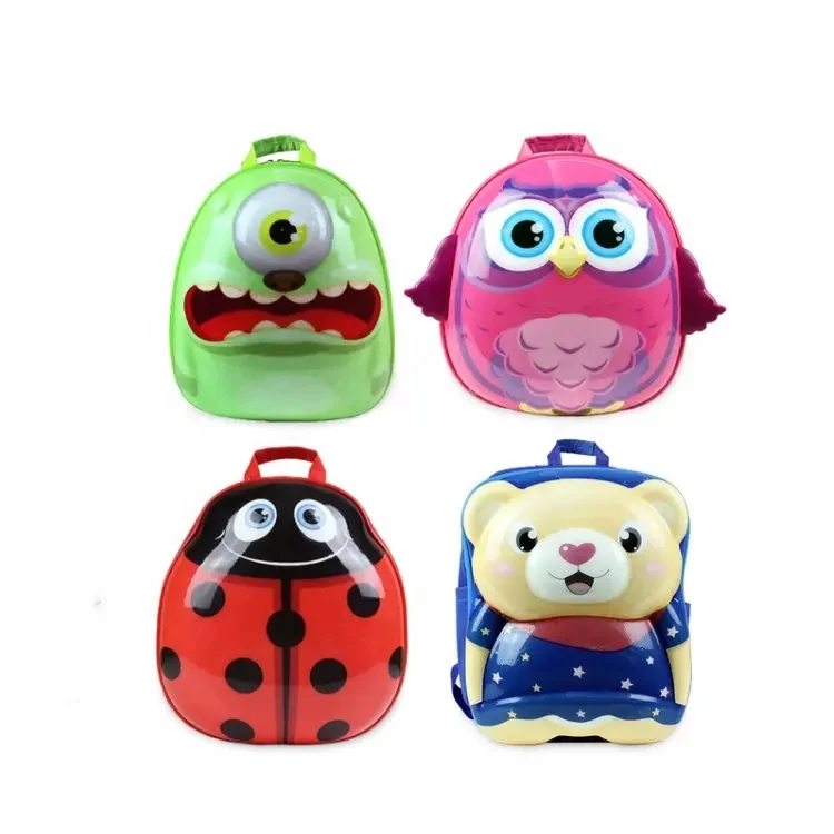 OEM EVA PU owl strong handle PVC free bolsos con rueda de ninos kids trolley suitcase with ears