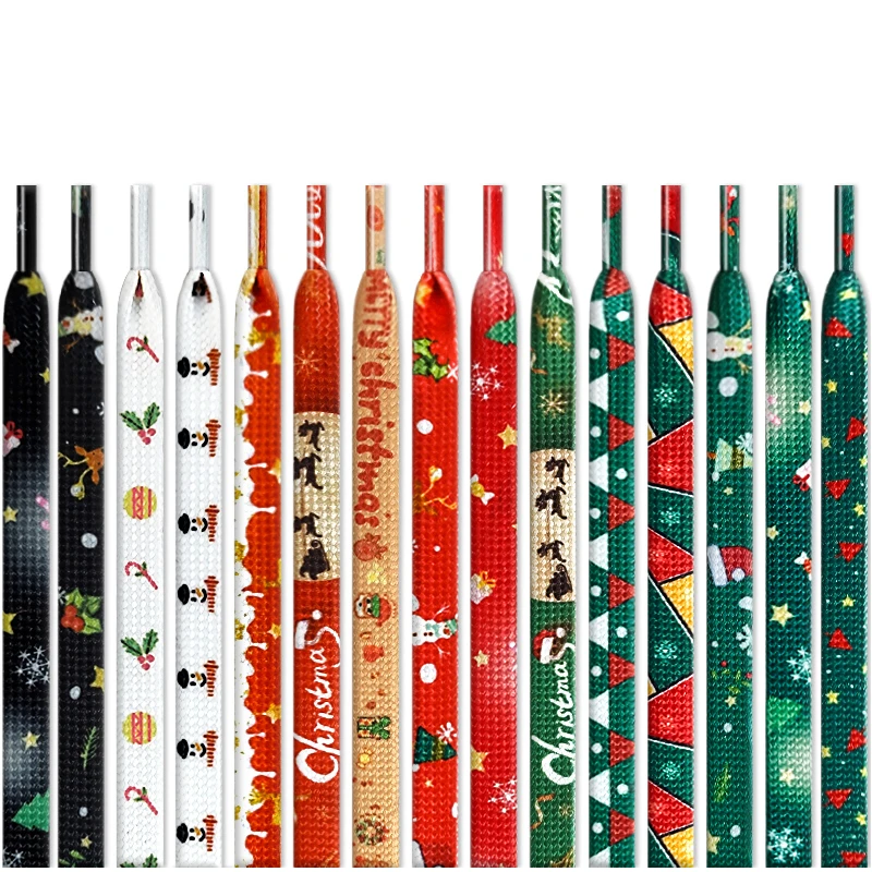 Customized Print Christmas Shoe Laces Custom Shoe Lace shoelace rope for men and women