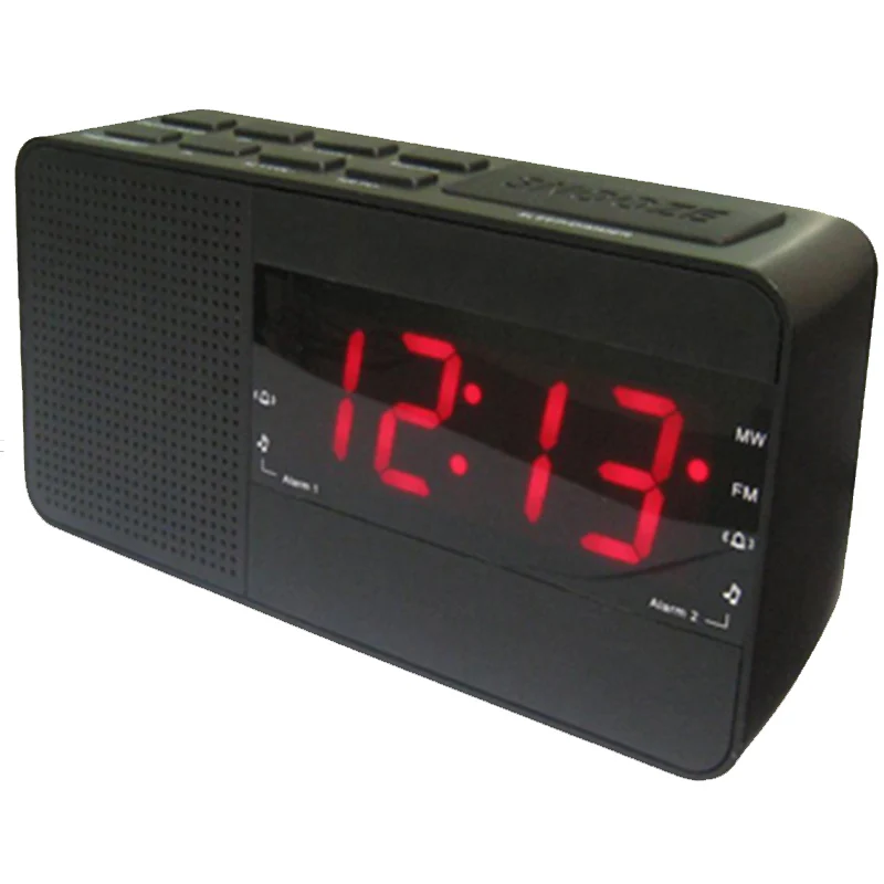 HS-47C Brief Design PLL Radio Alarm Clock Compact digital FM Radio with Dual Buzzer Snooze Sleep