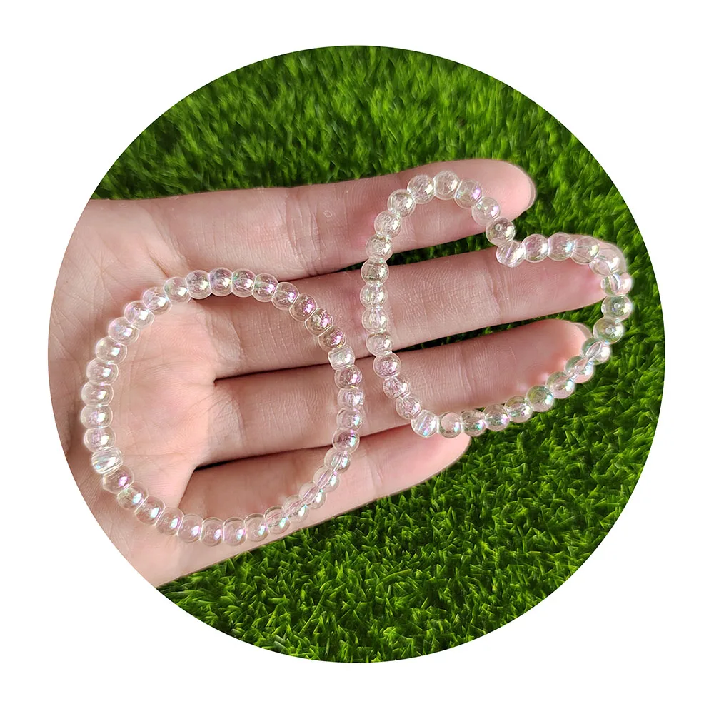 48MM 100pcs/lot Crystal AB Plated Circle Round Lovely Heart Frame Jewelry Bead With Through Holes for DIY Finding