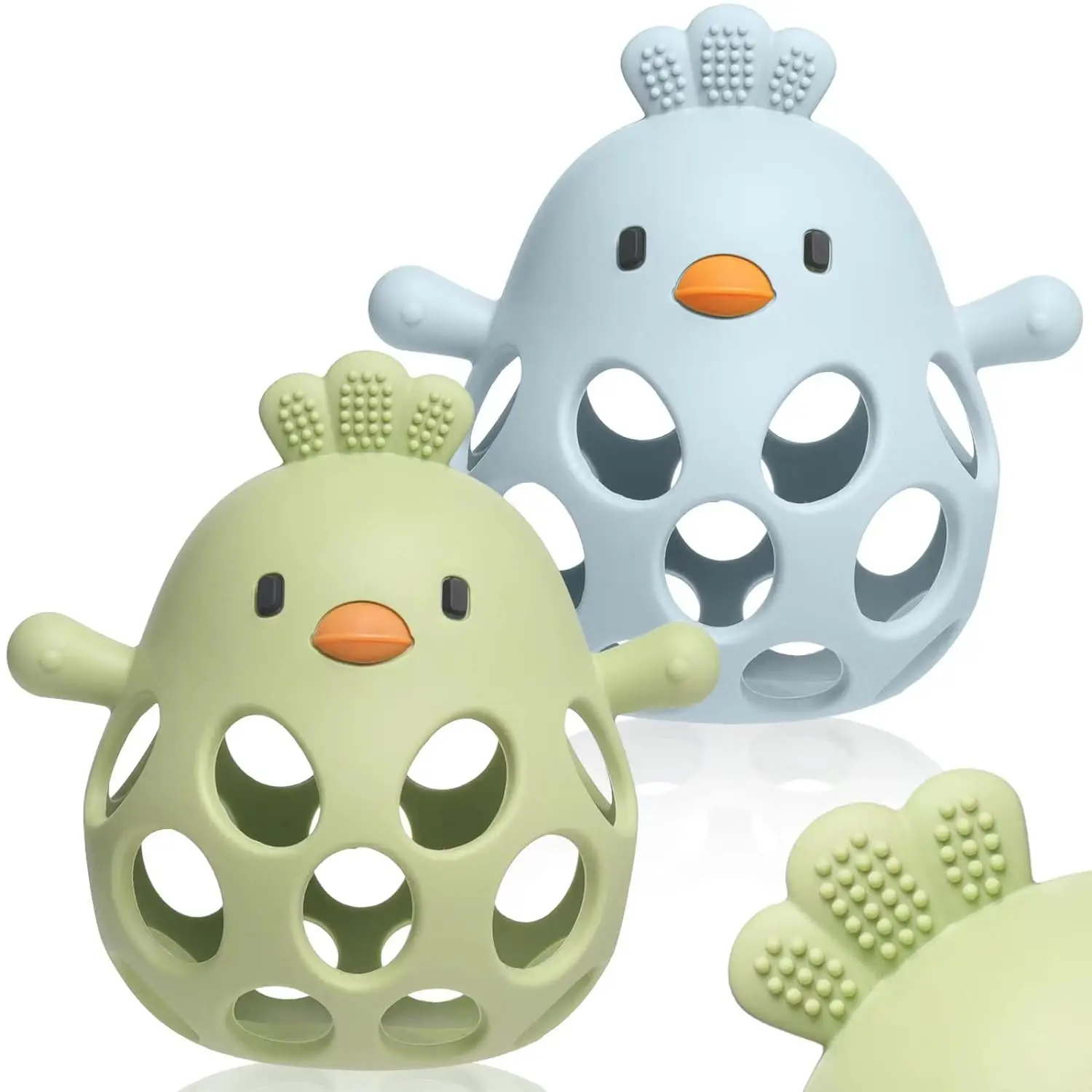 Food Grade Silicone Baby Chew Teether Toys Hollow Chick Teether Toy Silicone Baby Teething Mitten