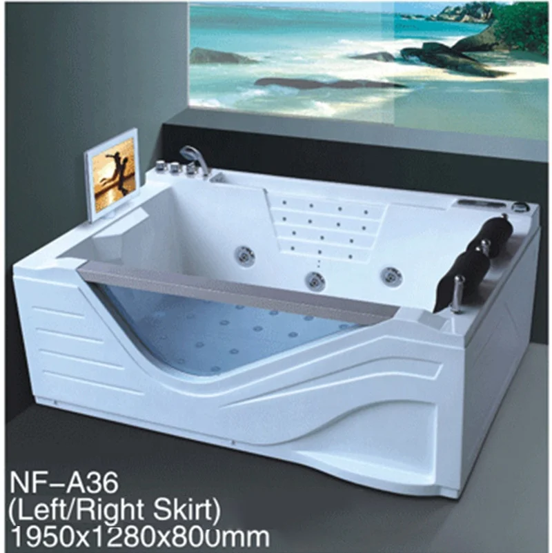 Single Massage Bathtub Hottub Bath Tab Bathtub Whirlpool Dual-side Skirt Freestanding Bathtubs
