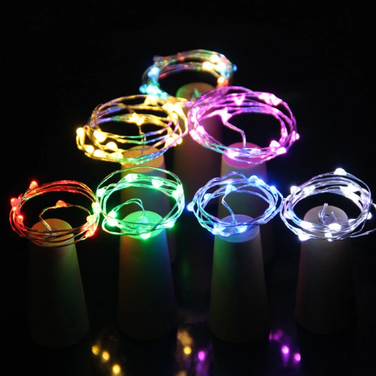 Горячая Распродажа светодиодная гирлянда огни 2 м 20LED Солнечная приведенная в действие бутылки вина Пробка форме светодиодный медная проволока