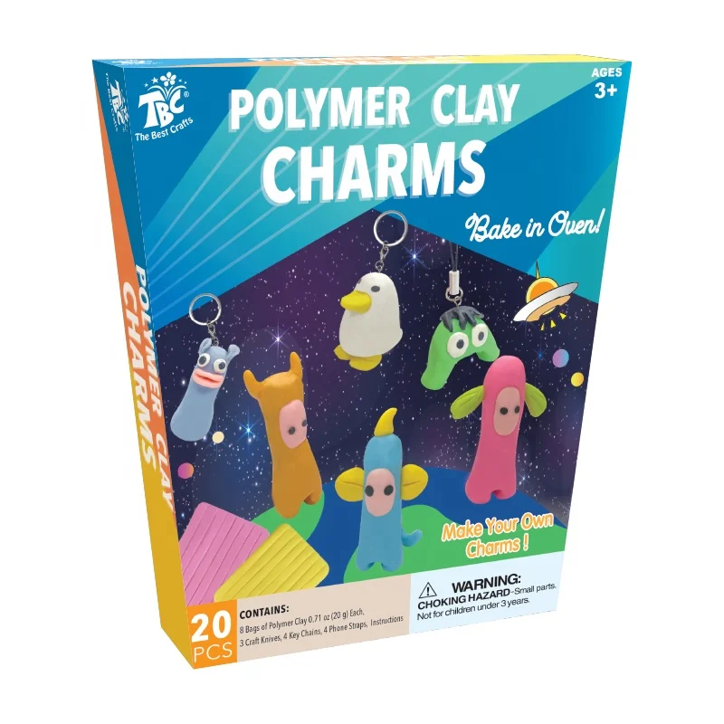 Microwaveable Polymer Clay Charms DIY Craft kits Slime art Oven Bake Clay Polymer Clay Charm Pendant Key Rings