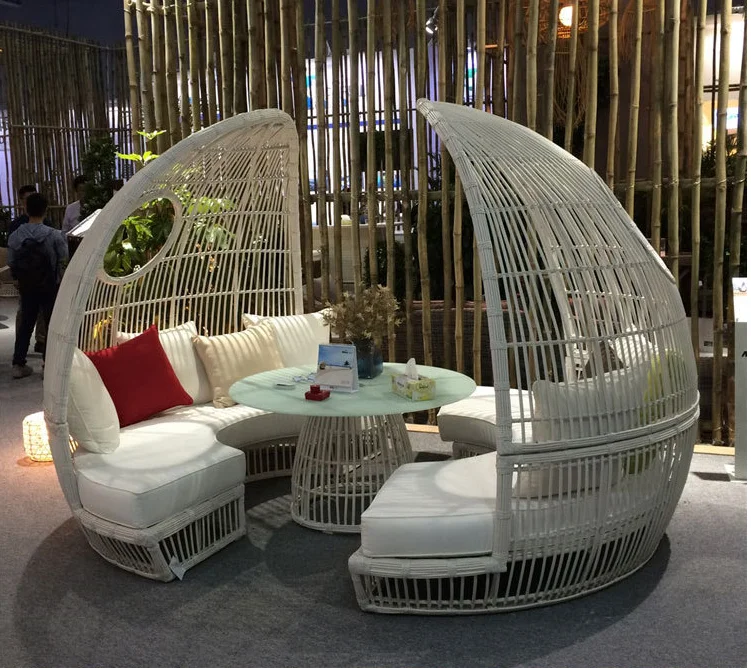 Зеленая, для любой погоды, высококлассная уличная мебель из ПВХ и ротанга для патио