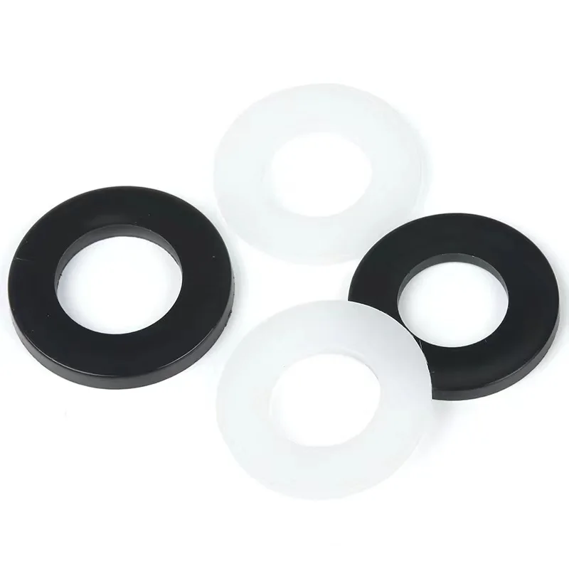 Custom Made High Strength Plastic Nylon PA66 PTFE PA6 White Black Flat Washer Seal Ring Gaskets