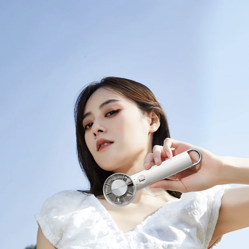 Shenzhen factory wholesale 1800mah USB mini fan rechargeable portable fan hand standing fan with hanging hook