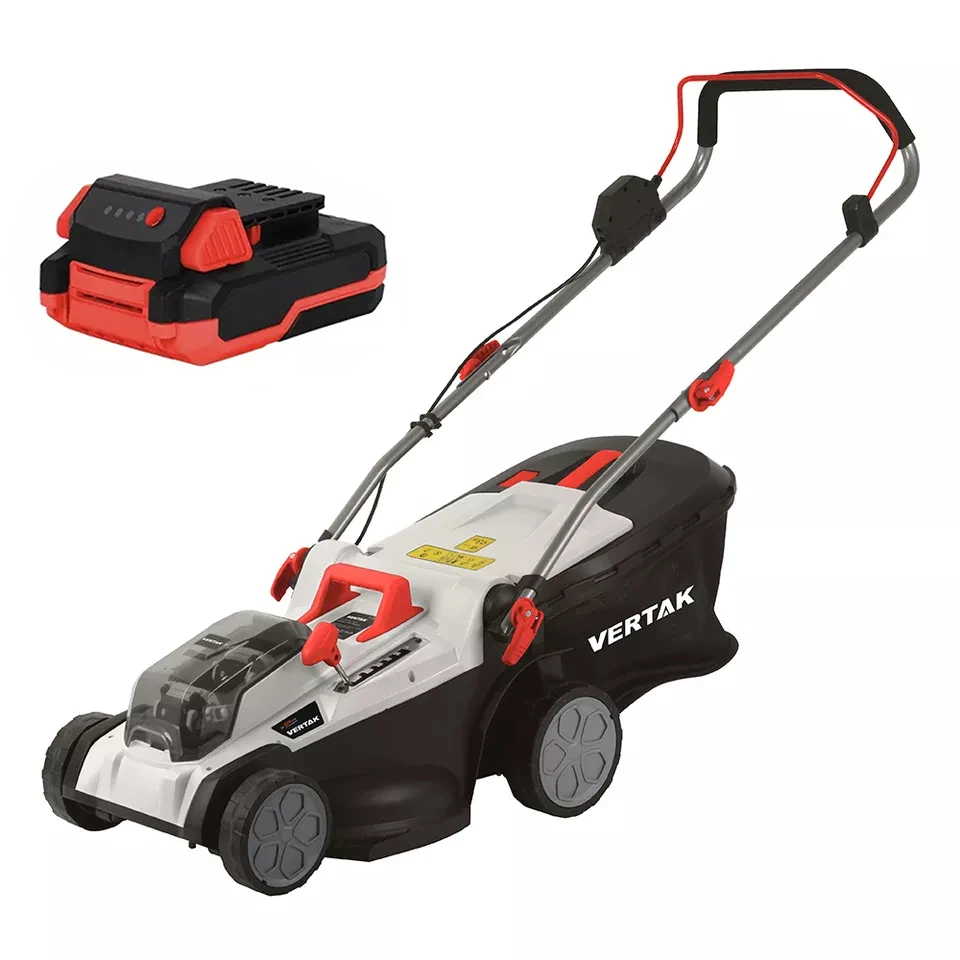 Vertak hand push electric cordless lawn mower with 2*20V li-ion battery powered