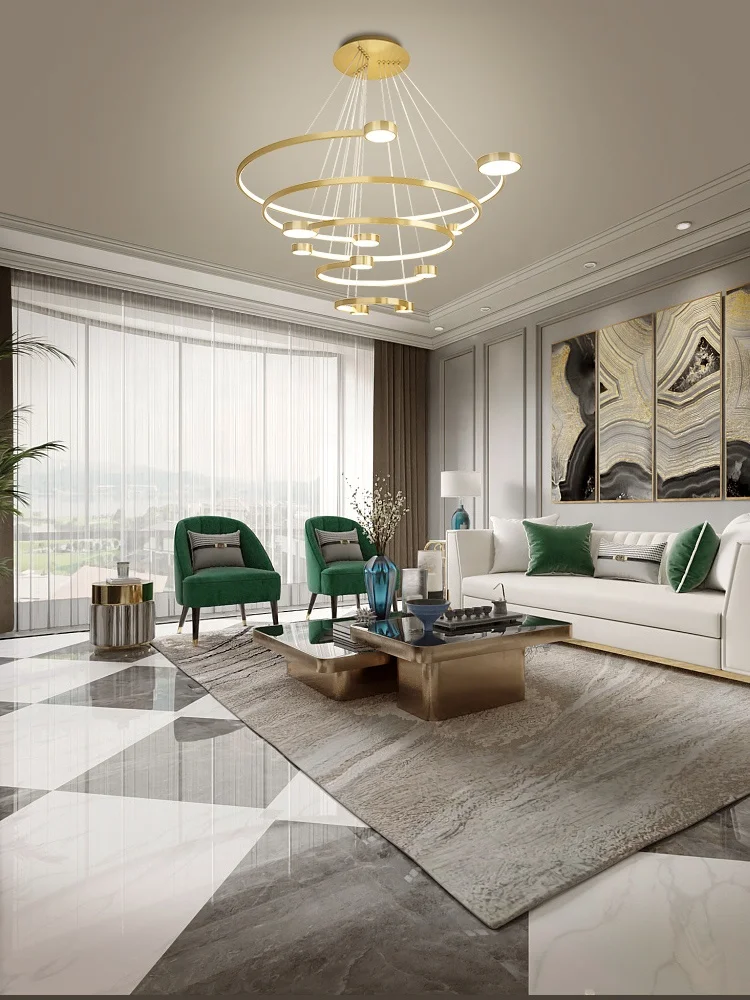 Luxury interior hanging ceiling suspended lamp new lighting modern led chandelier pendant light