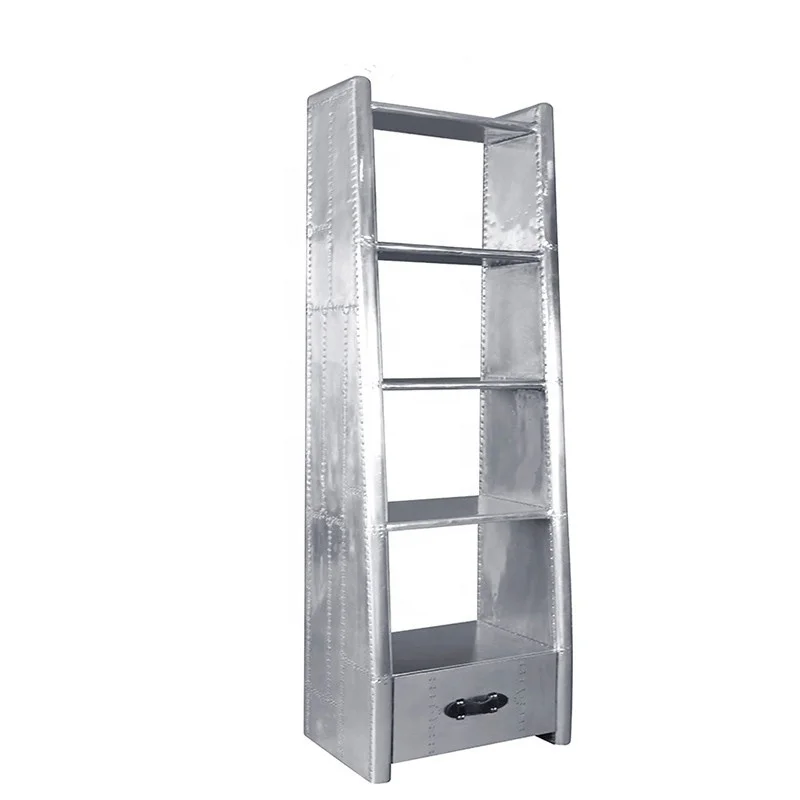 Unique Design Aluminum Sheet MDF Frame Wooden Library Bookshelf