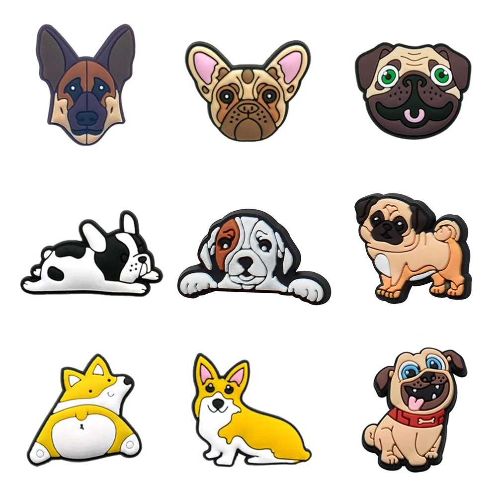 Custom PVC Croc Charms Custom Animal Dog Decoration for Croc Shoe charms and bracelet gifts for kids Clog Charm Wholesale