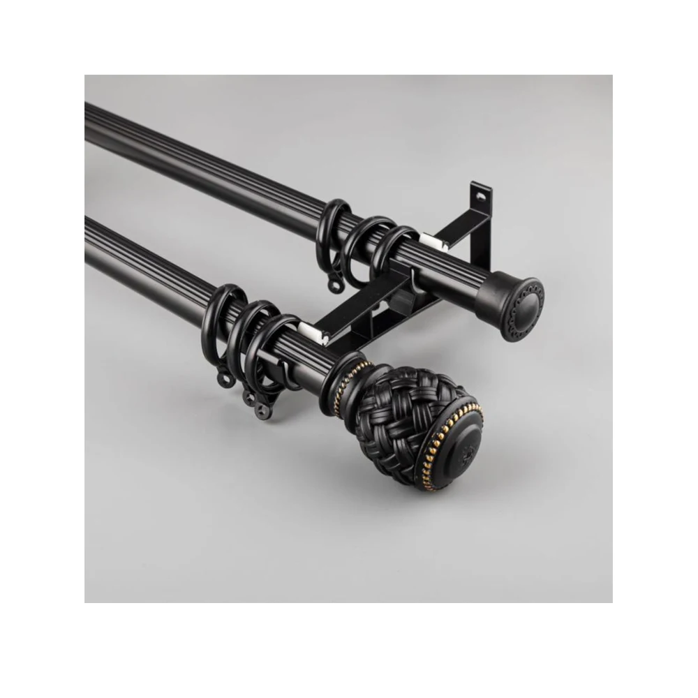 Industrial Curtain Rods Single Pole Turkey Style Wall Mount Aluminium Alloy Curtain Accessories Rods For Home Decoration