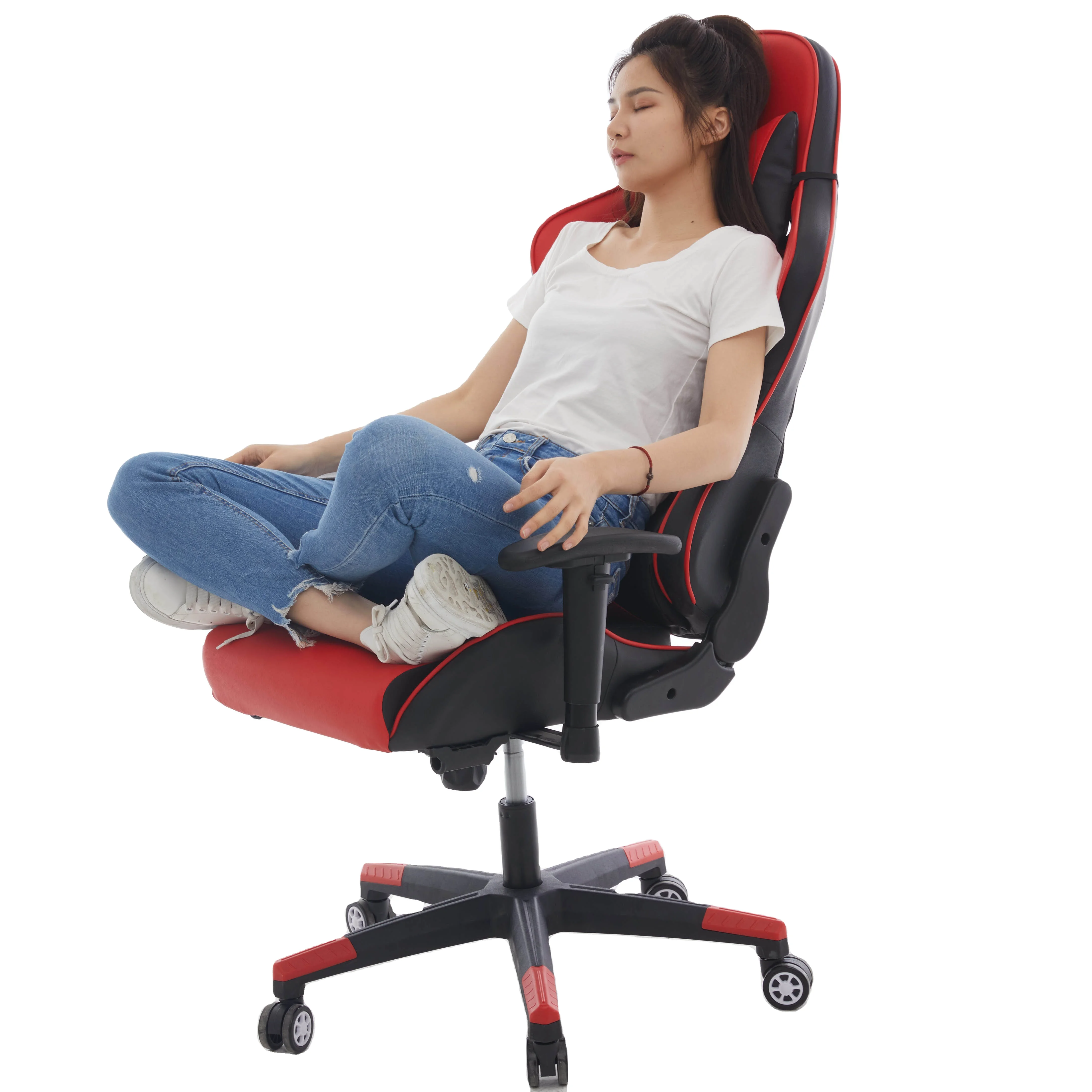 hot sale anji pu leather cyber PC gamer with racing style led drop shipping gaming chair