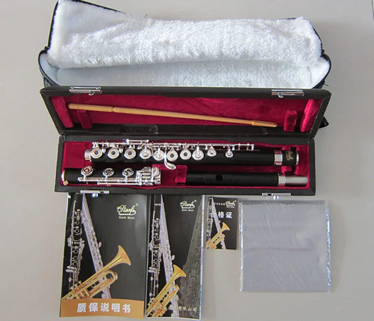 17 Hole Dual Use With Open Holes Natural Ebony Body And Head Joint Silver Plating Professional Flute